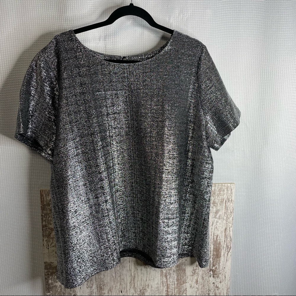 Jessica London Metallic Silver Blouse Size 22/24
